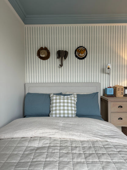 Little Abacus Stripe Wallpaper, Blue and Green
