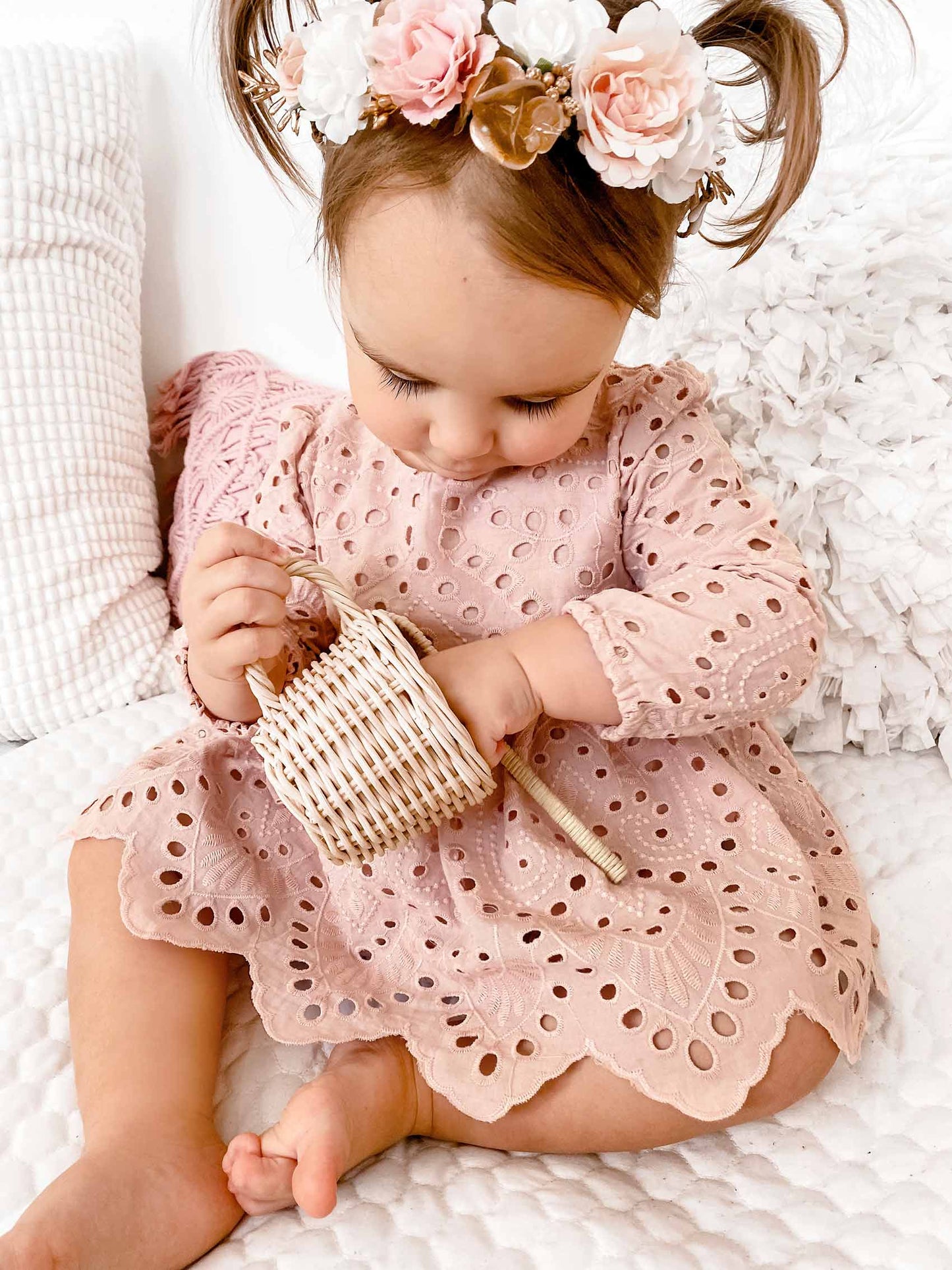 Dusty Rose Pink Ivy Baby Girl Two Piece Set