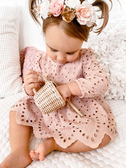 Dusty Rose Pink Ivy Baby Girl Two Piece Set