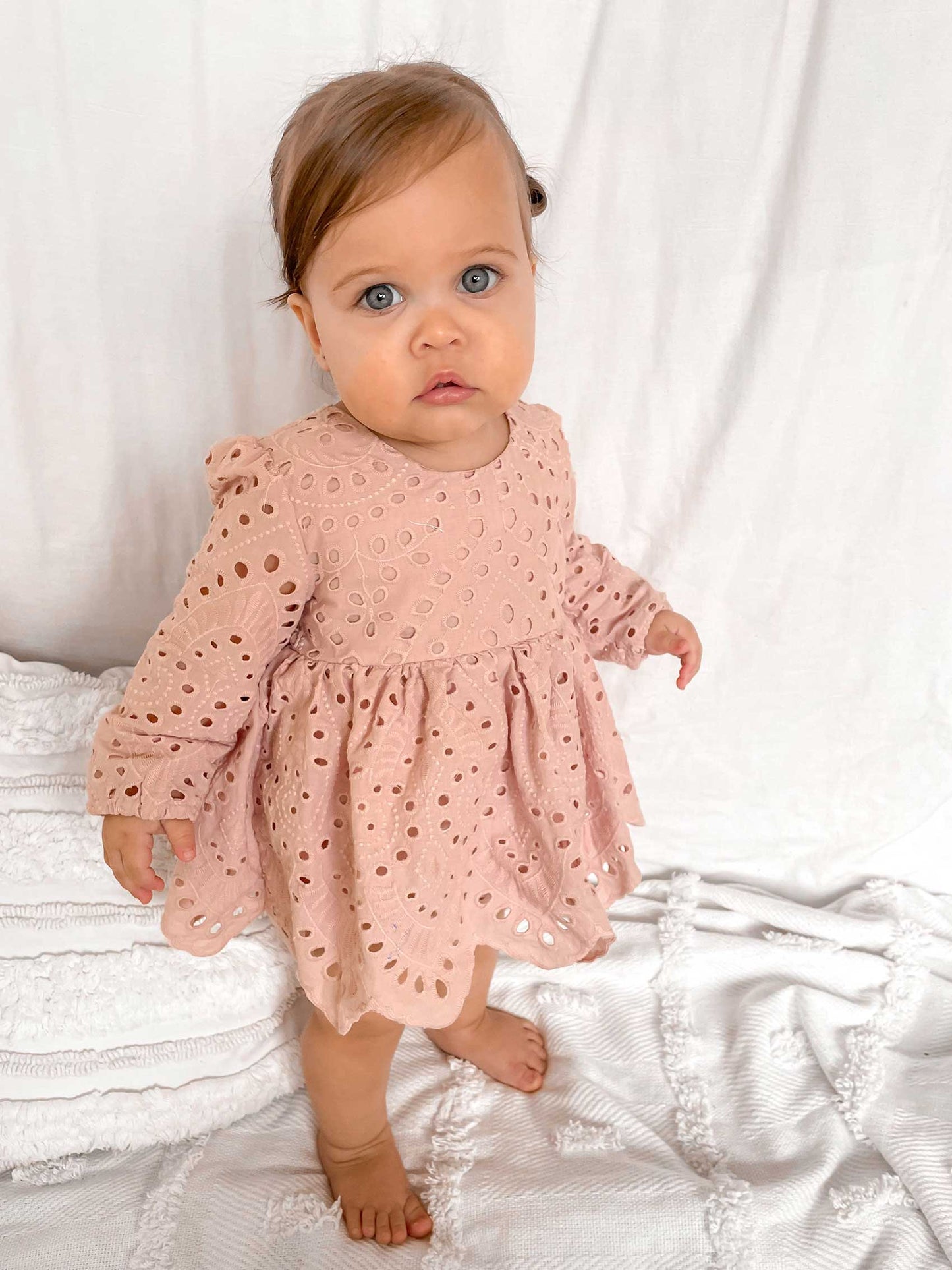 Dusty Rose Pink Ivy Baby Girl Two Piece Set