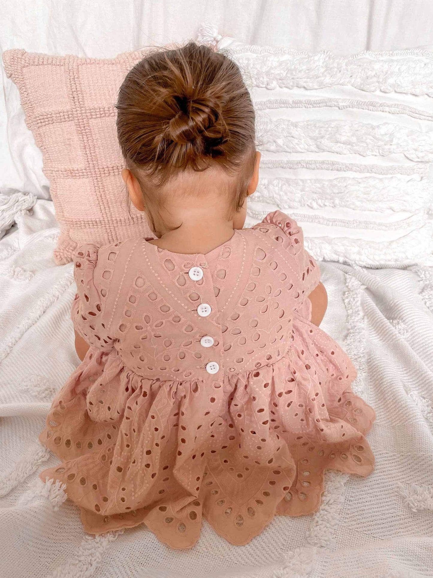 Dusty Rose Pink Ivy Baby Girl Two Piece Set