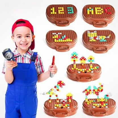 JooBox™ Montessori Tool Box – Kids Building Set with Working Toy Drill (204 Pieces)