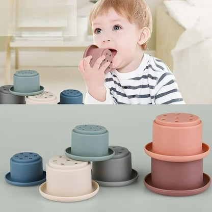 Silicone Stacking Cups – Soft Sensory Educational Stacking Toy for Babies 6M+