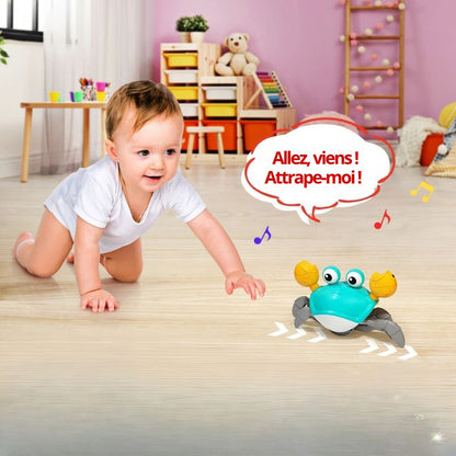 CrabFun™ Crawling Crab Toy – Smart Sensor Baby Crawl Trainer with Music & Lights