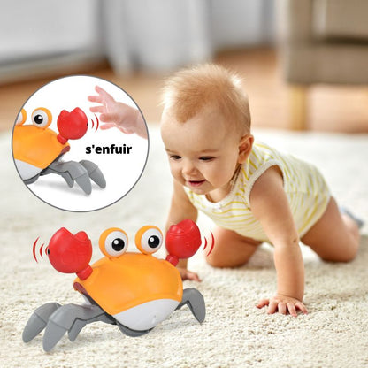 CrabFun™ Crawling Crab Toy – Smart Sensor Baby Crawl Trainer with Music & Lights