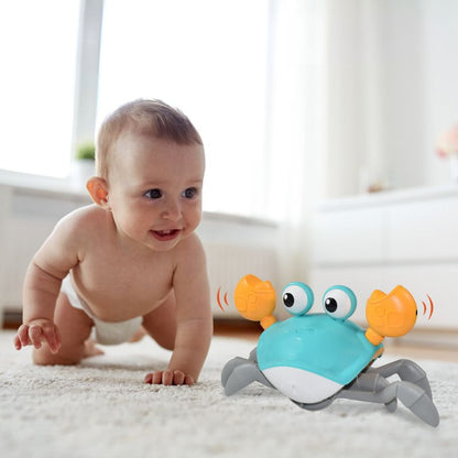 CrabFun™ Crawling Crab Toy – Smart Sensor Baby Crawl Trainer with Music & Lights