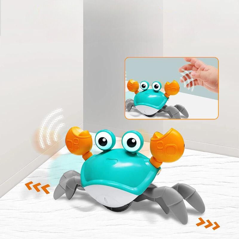 CrabFun™ Crawling Crab Toy – Smart Sensor Baby Crawl Trainer with Music & Lights