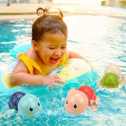 HappyBath™ Baby Bath Toy – Wind-Up Swimming Turtle, No Batteries Needed