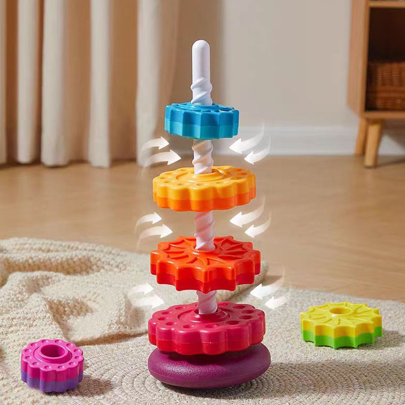 Montessori Rainbow Stacking Tower – Colourful Sensory Ring Stacker for Ages 1-3