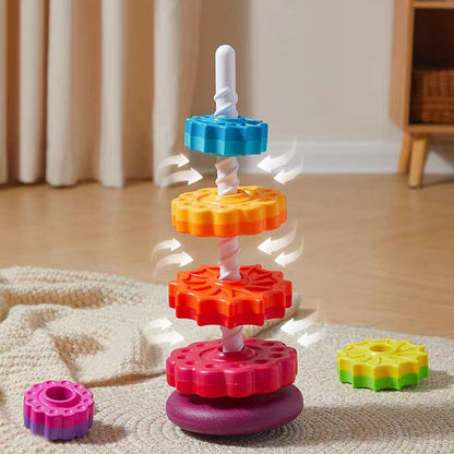 Montessori Rainbow Stacking Tower – Colourful Sensory Ring Stacker for Ages 1-3