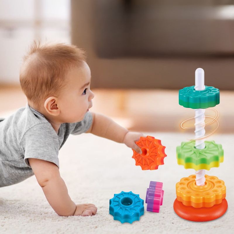 Montessori Rainbow Stacking Tower – Colourful Sensory Ring Stacker for Ages 1-3