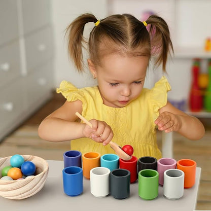 Montessori Wooden Sorting & Stacking Toy Set – Fine Motor Skills Kit for Ages 1-5