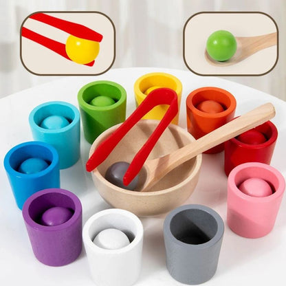 Montessori Wooden Sorting & Stacking Toy Set – Fine Motor Skills Kit for Ages 1-5