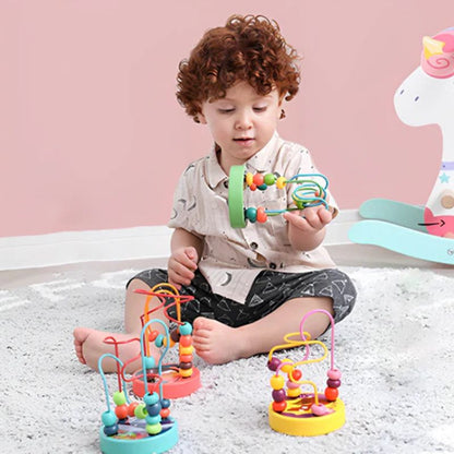 Montessori Wooden Bead Maze – Educational Sensory & Abacus Toy for Toddlers 1+