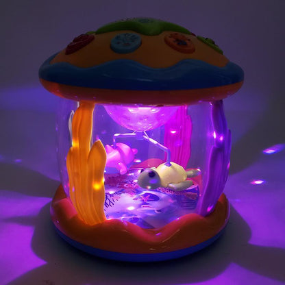 AquaFun™ Musical Baby Toy – Crawling Roller with Starry Night Light Projector 6M+