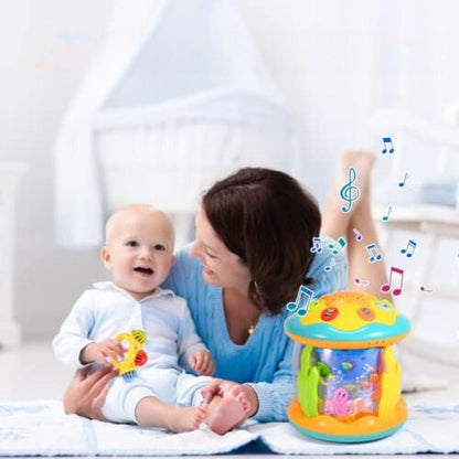 AquaFun™ Musical Baby Toy – Crawling Roller with Starry Night Light Projector 6M+
