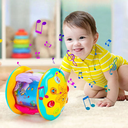 AquaFun™ Musical Baby Toy – Crawling Roller with Starry Night Light Projector 6M+