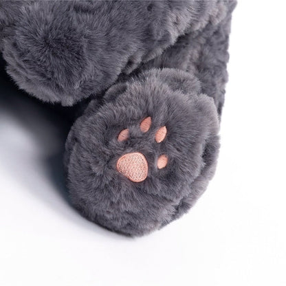 Jiji the Fluffy Black Cat Plushie Laying Down