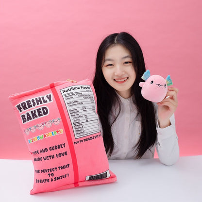 Rainbow Pink Blue Axolotl Candy Bag Plushies