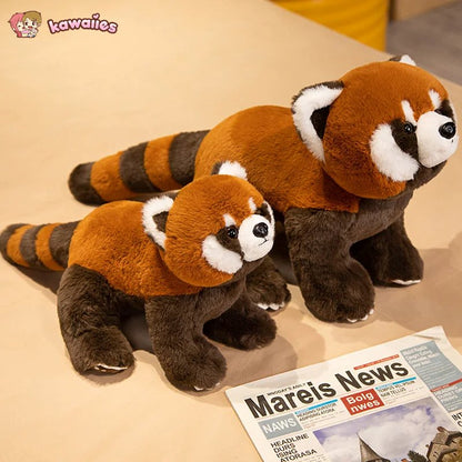 Standing Life-like Fluffy Red Panda Plush