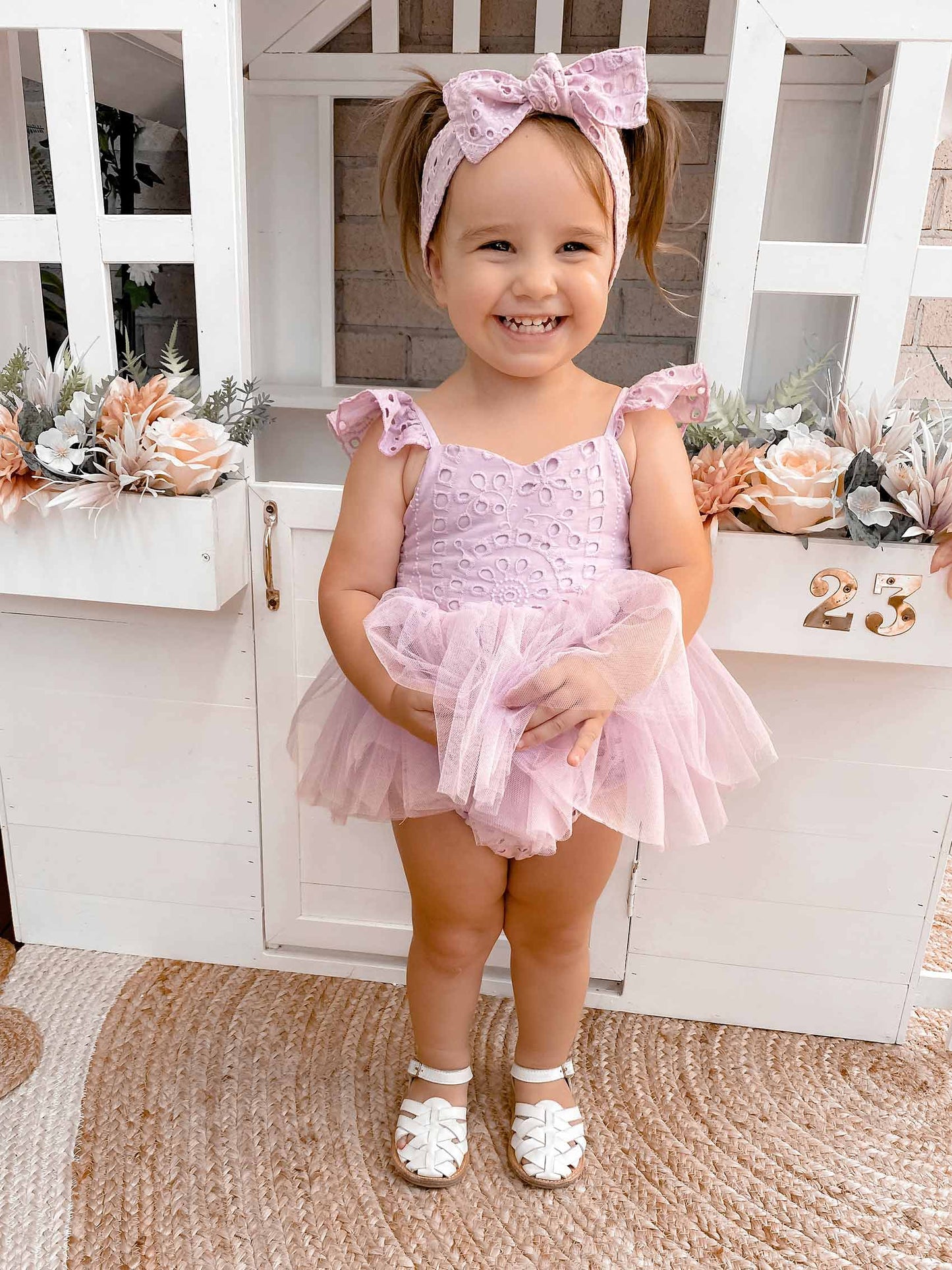 Trixie Belle Lilac Tutu Baby Girl Romper