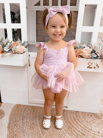 Trixie Belle Lilac Tutu Baby Girl Romper