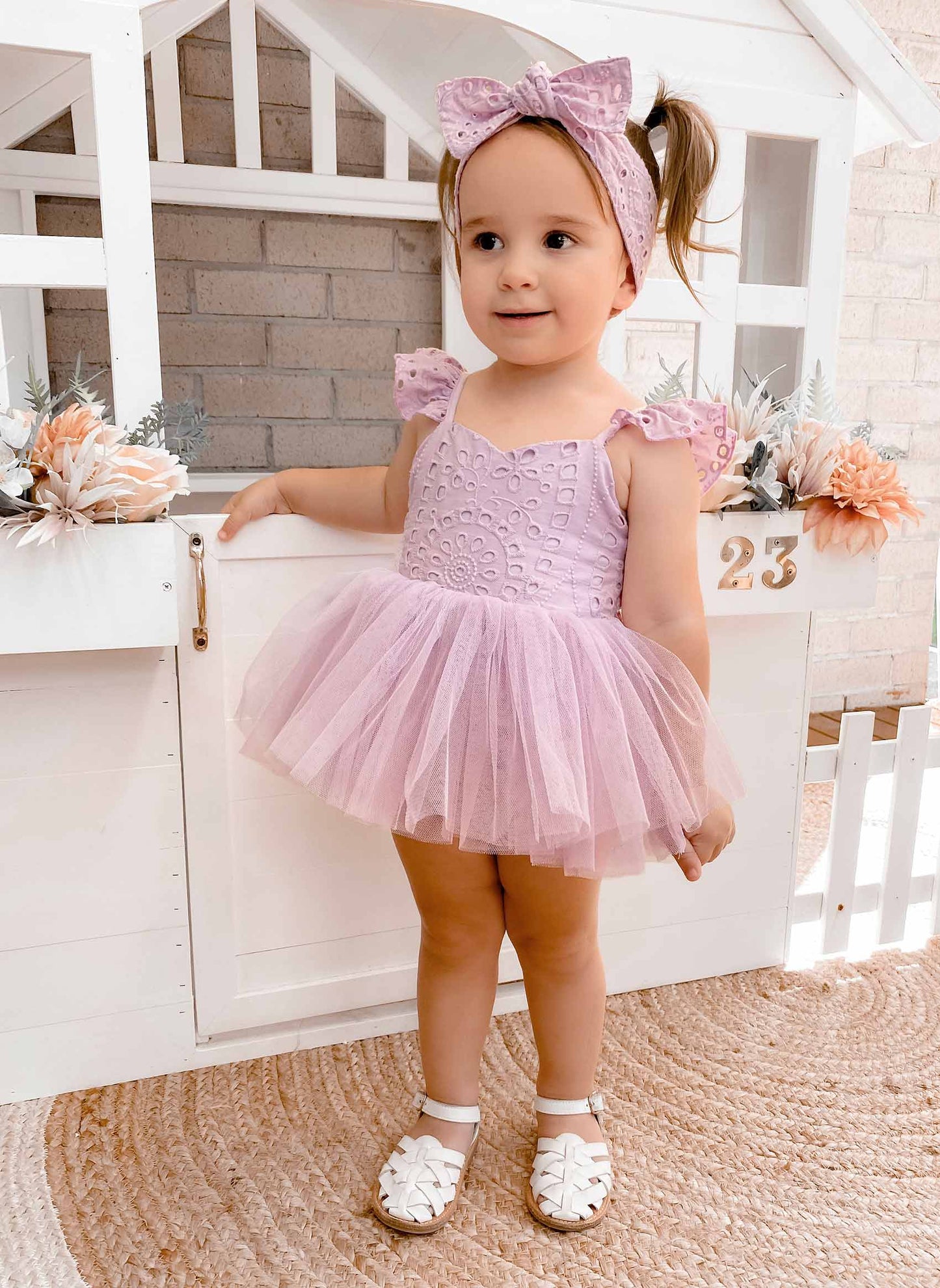 Trixie Belle Lilac Tutu Baby Girl Romper