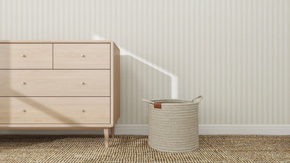 Little Abacus Stripe Wallpaper, Off White and Taupe
