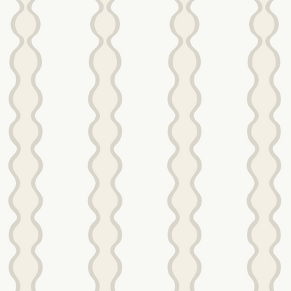 Little Abacus Stripe Wallpaper, Off White and Taupe
