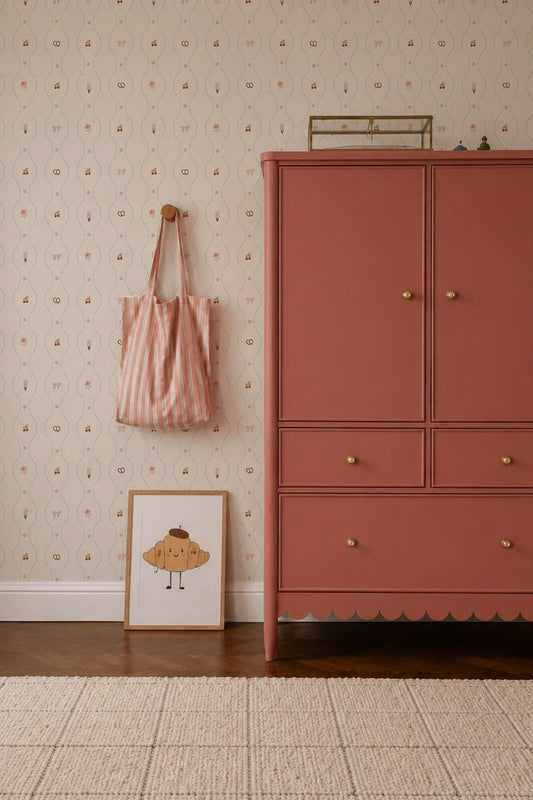 Little Patisserie Stripe Wallpaper