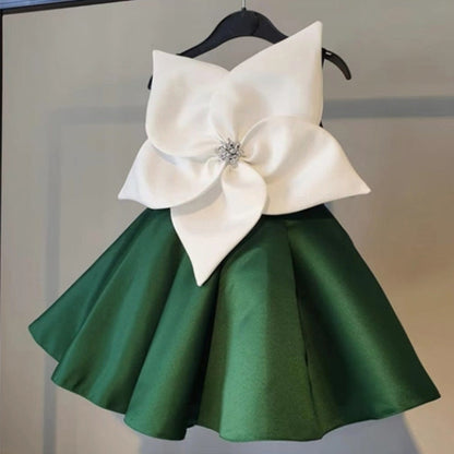 Baby Girl and Toddler Flower Bow Pageant Girl Dress  Birthday Party Princess Dress