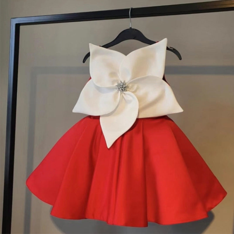 Baby Girl and Toddler Flower Bow Pageant Girl Dress  Birthday Party Princess Dress