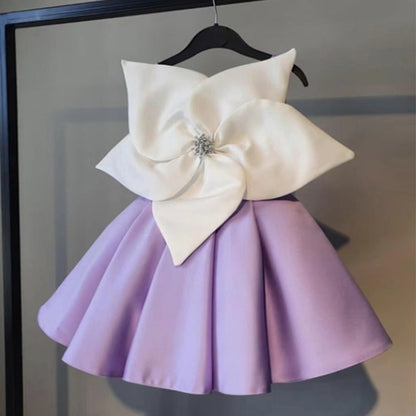 Baby Girl and Toddler Flower Bow Pageant Girl Dress  Birthday Party Princess Dress