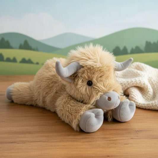 Lovable Highland Cow Plush with Cozy, Huggable Design