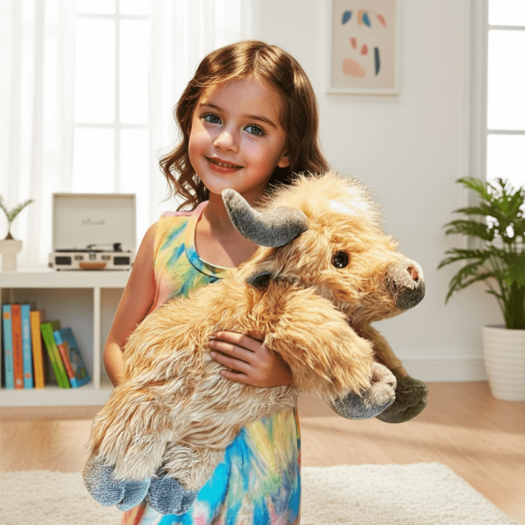 Lovable Highland Cow Plush with Cozy, Huggable Design
