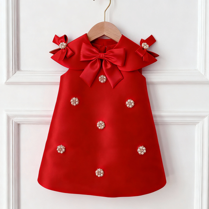 Cute Baby Girl Bead Dress Beauty Pageant  Dress Toddler First Communion Dresses