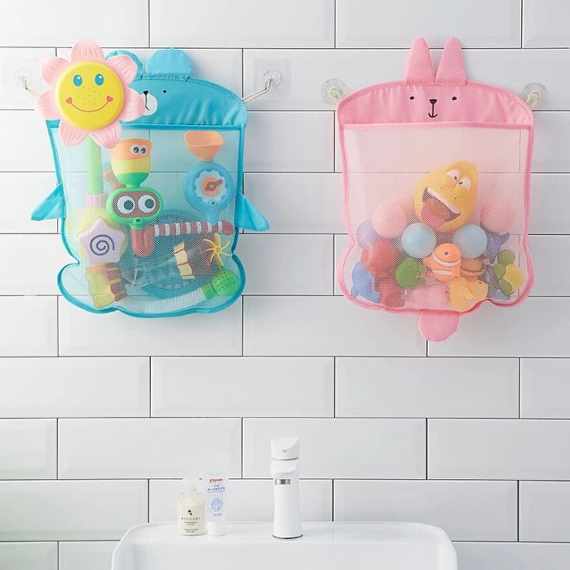 Baby-ToysBag™ Bath Toy Storage Bag – Quick-Dry Mesh Organiser with Suction Cups