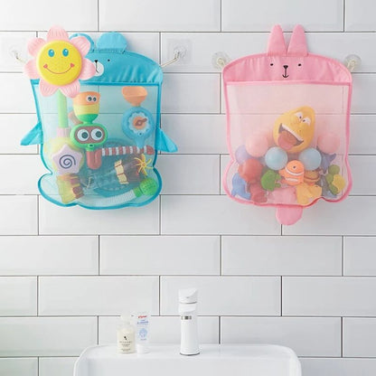 Baby-ToysBag™ Bath Toy Storage Bag – Quick-Dry Mesh Organiser with Suction Cups
