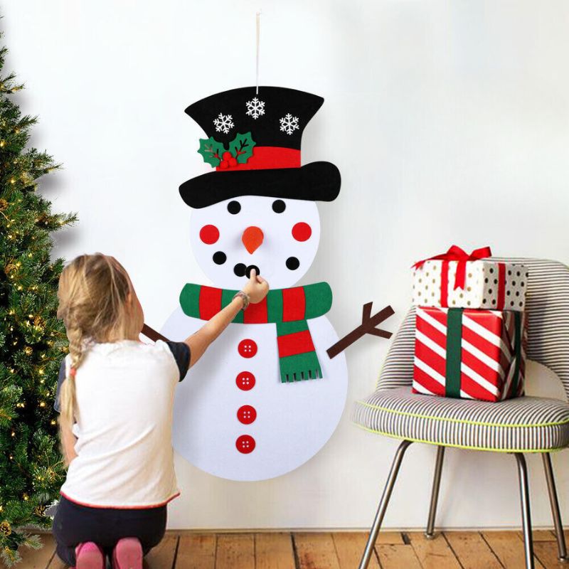 TreeDeco™ Montessori Felt Christmas Tree – Kids' Reusable Wall Tree with Ornaments