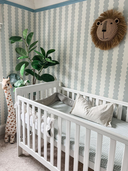 Scallop Stripe Wallpaper, Blue