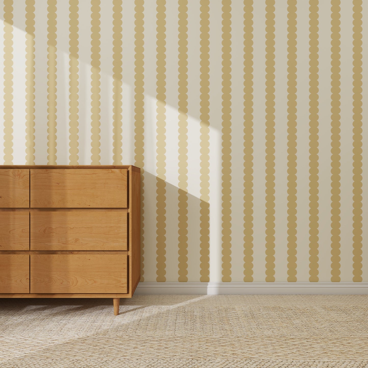 Scallop Stripe Wallpaper, Yellow