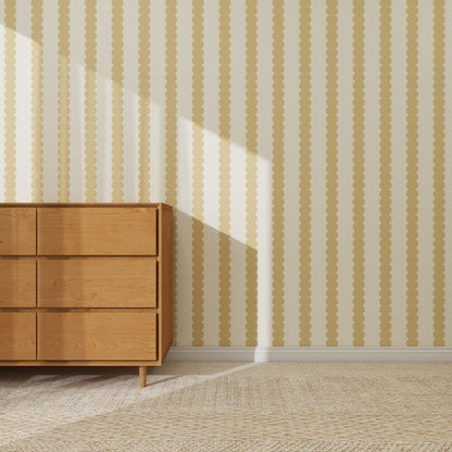 Scallop Stripe Wallpaper, Yellow