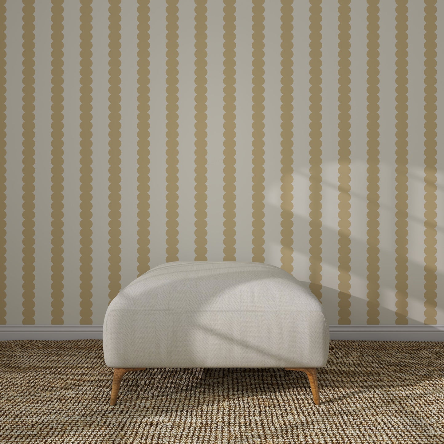 Scallop Stripe Wallpaper, Yellow