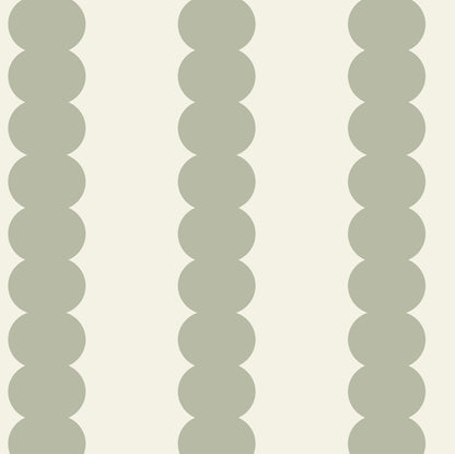 Scallop Stripe Wallpaper, Green