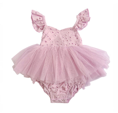 Trixie Belle Lilac Tutu Baby Girl Romper