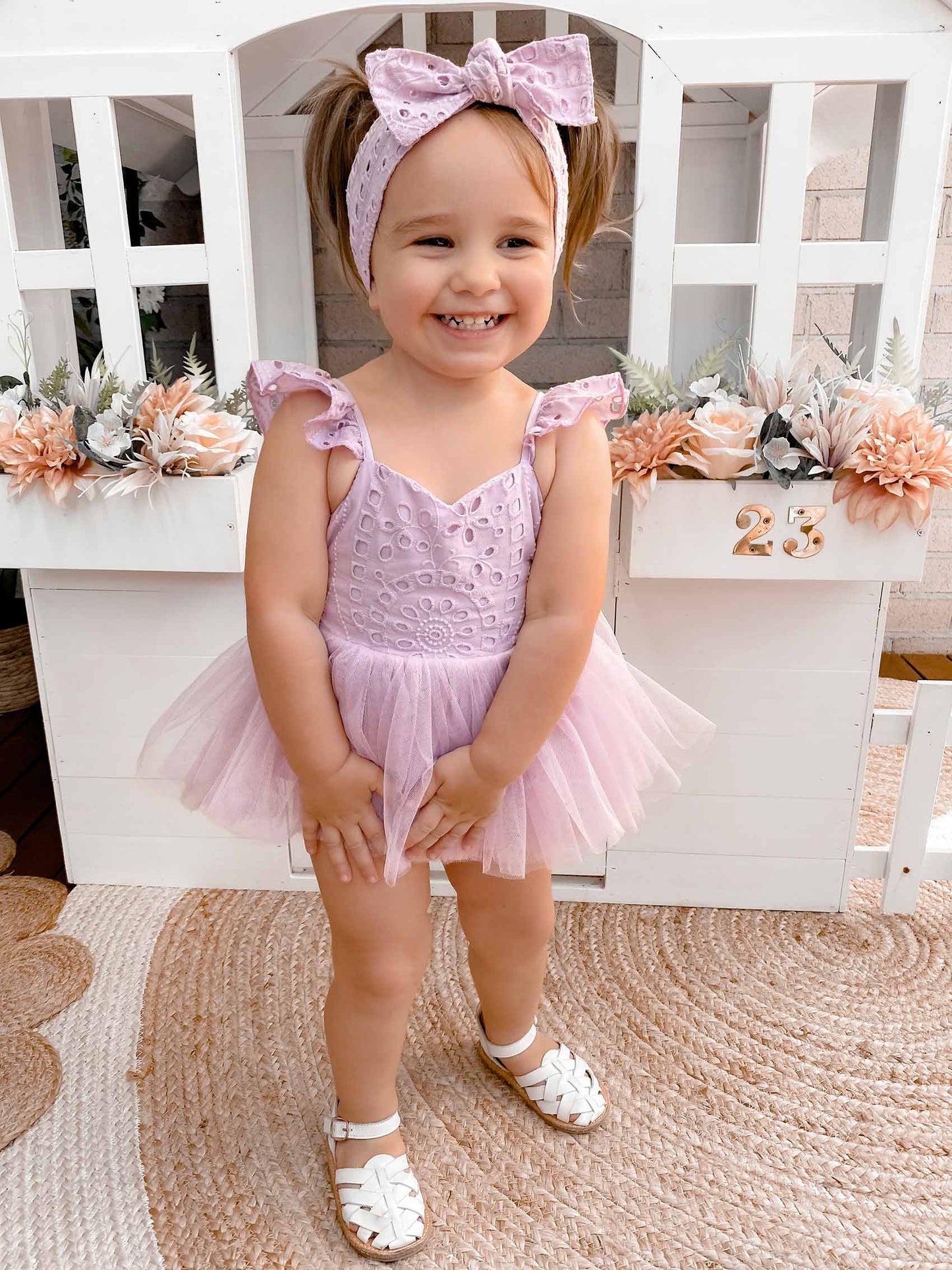 Trixie Belle Lilac Tutu Baby Girl Romper