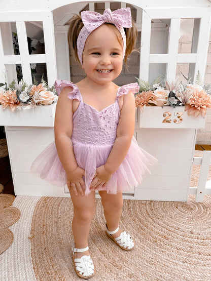 Trixie Belle Lilac Tutu Baby Girl Romper