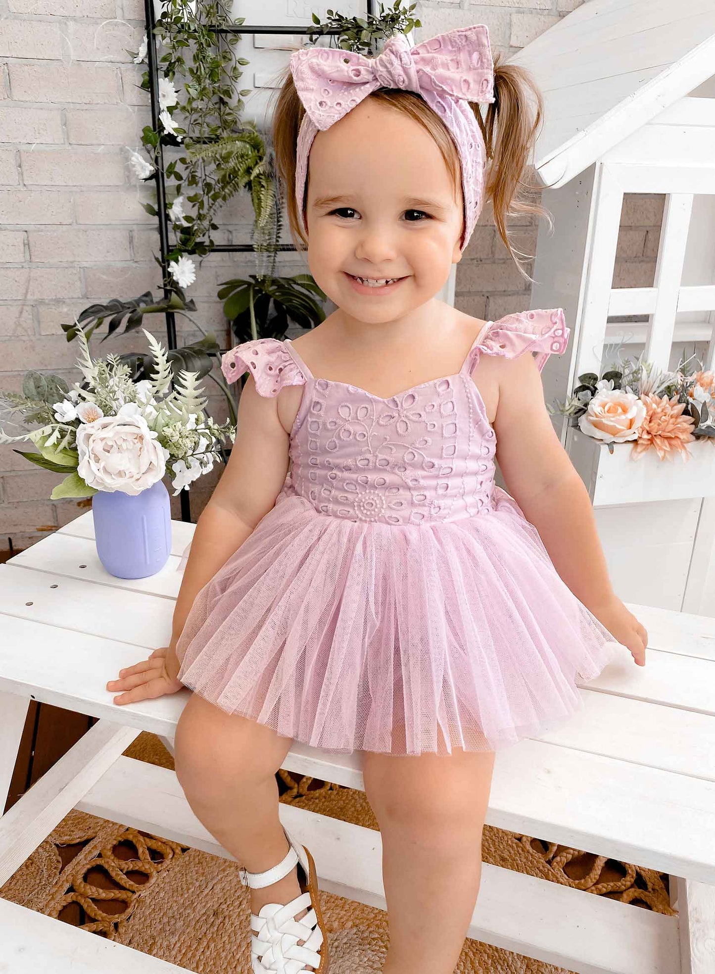 Trixie Belle Lilac Tutu Baby Girl Romper
