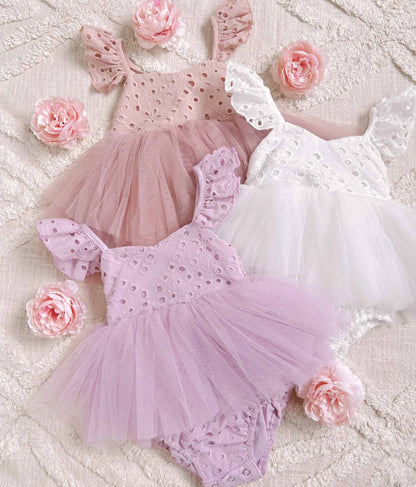 Trixie Belle Lilac Tutu Baby Girl Romper