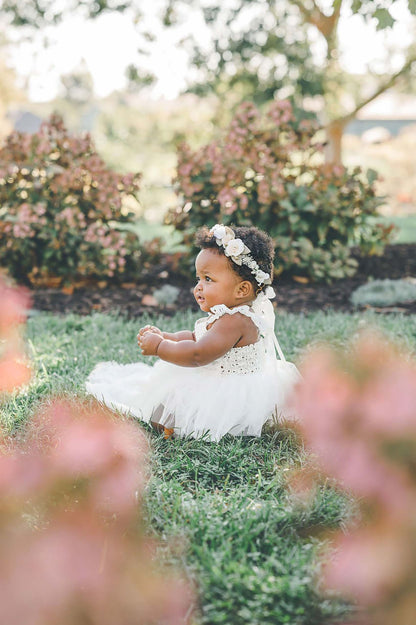 Trixie Belle White Tutu Baby Girl Tulle Party Romper